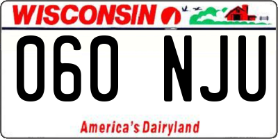 WI license plate 060NJU