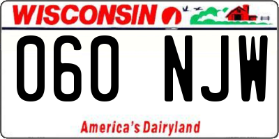 WI license plate 060NJW
