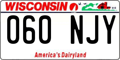 WI license plate 060NJY