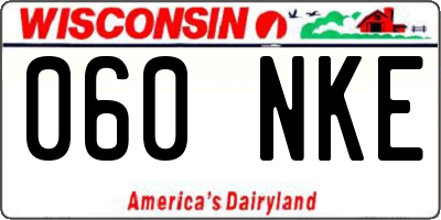 WI license plate 060NKE