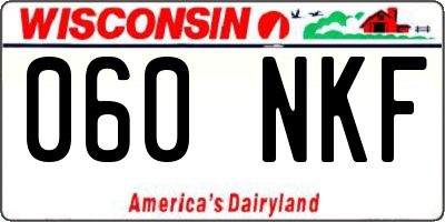 WI license plate 060NKF