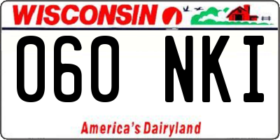WI license plate 060NKI