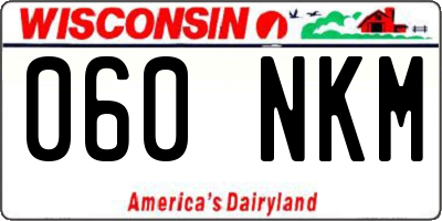 WI license plate 060NKM