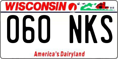 WI license plate 060NKS