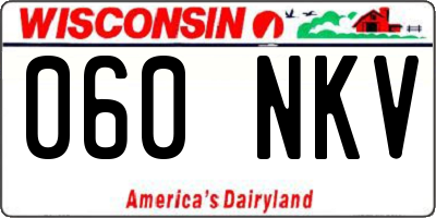 WI license plate 060NKV