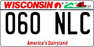 WI license plate 060NLC