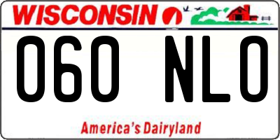WI license plate 060NLO