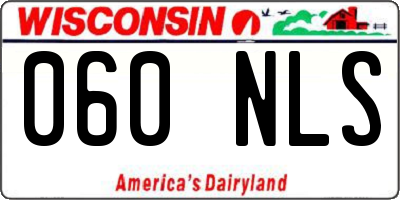 WI license plate 060NLS