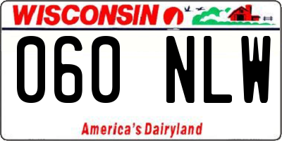 WI license plate 060NLW