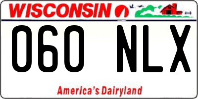WI license plate 060NLX