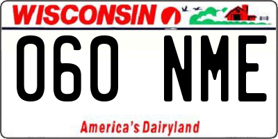 WI license plate 060NME