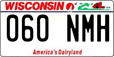 WI license plate 060NMH