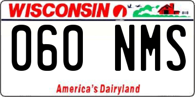 WI license plate 060NMS