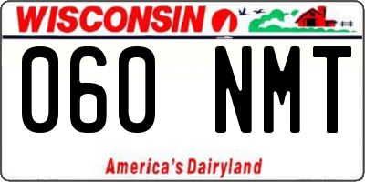 WI license plate 060NMT