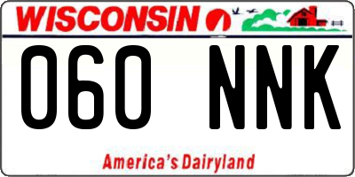 WI license plate 060NNK