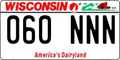 WI license plate 060NNN
