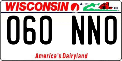 WI license plate 060NNO