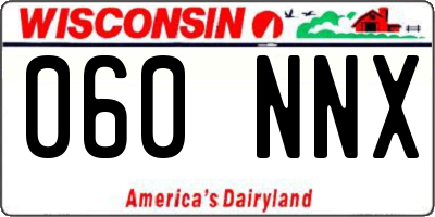 WI license plate 060NNX