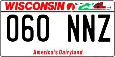 WI license plate 060NNZ