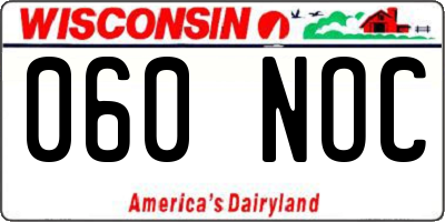 WI license plate 060NOC