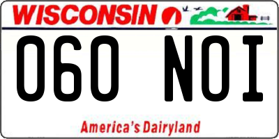 WI license plate 060NOI