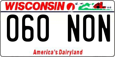 WI license plate 060NON