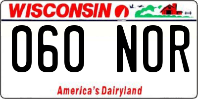 WI license plate 060NOR