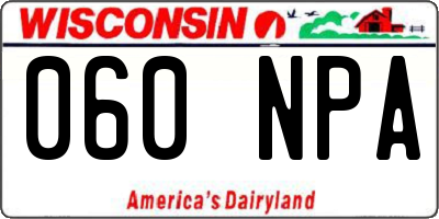 WI license plate 060NPA