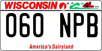 WI license plate 060NPB