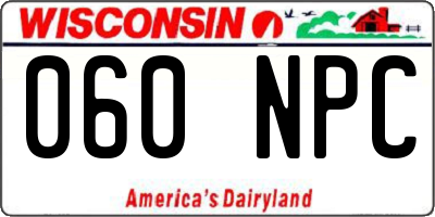 WI license plate 060NPC