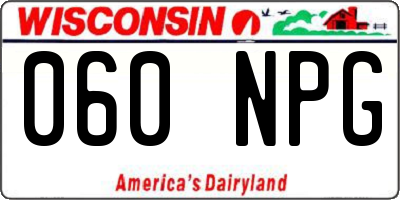 WI license plate 060NPG