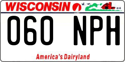 WI license plate 060NPH