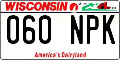 WI license plate 060NPK