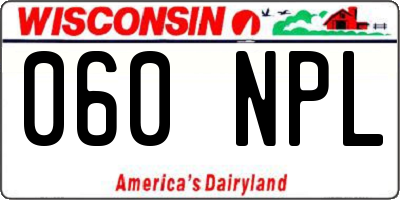 WI license plate 060NPL