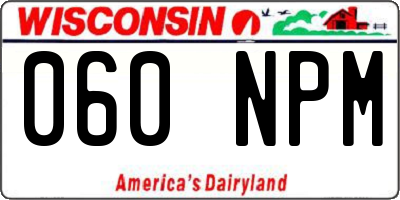 WI license plate 060NPM
