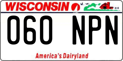 WI license plate 060NPN
