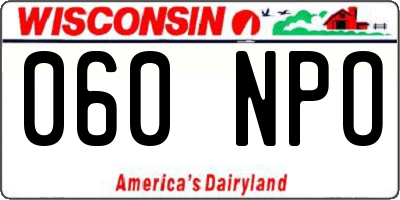 WI license plate 060NPO