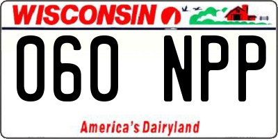 WI license plate 060NPP