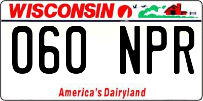 WI license plate 060NPR