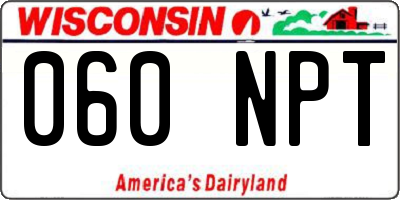 WI license plate 060NPT