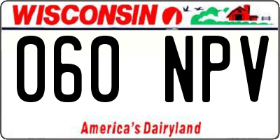 WI license plate 060NPV