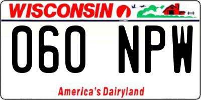 WI license plate 060NPW
