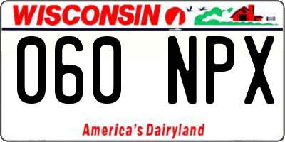 WI license plate 060NPX