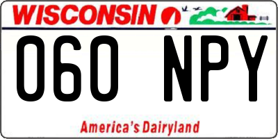 WI license plate 060NPY