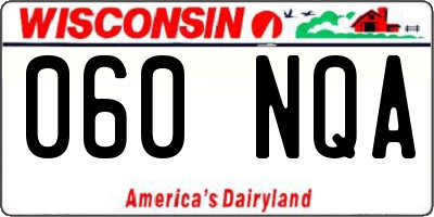 WI license plate 060NQA