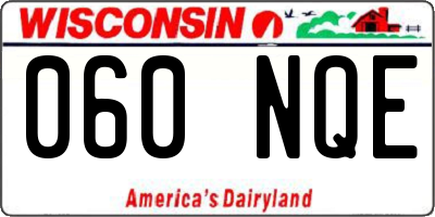 WI license plate 060NQE