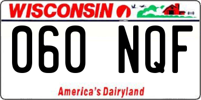 WI license plate 060NQF
