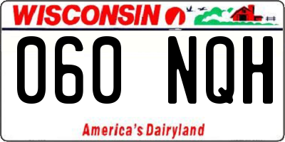 WI license plate 060NQH