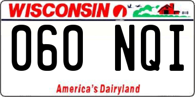WI license plate 060NQI