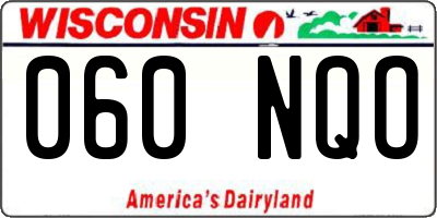 WI license plate 060NQO